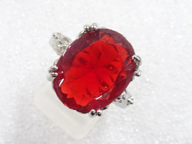JAPANESE KIMONO / ANTIQUE COLORED STONE RING (SIZE 19)